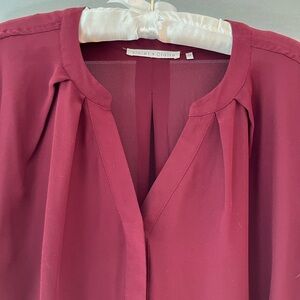 Violet & Claire Deep Red Blouse